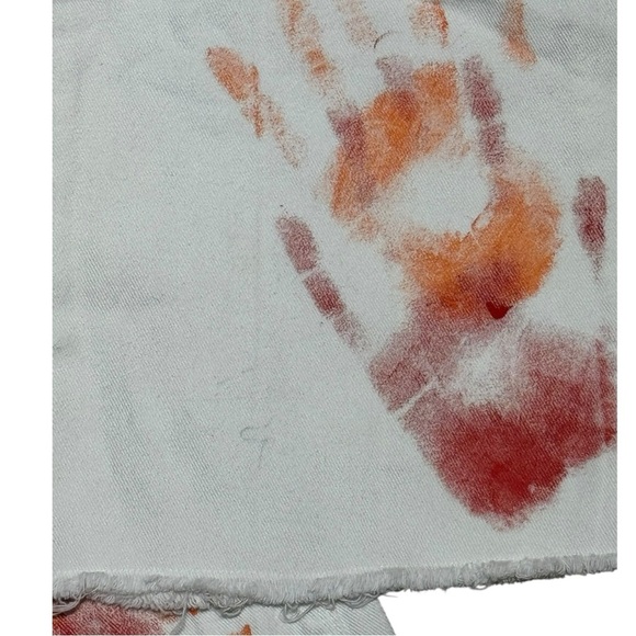 Indigo Rein Junior Girls Size 1 NWOT White Flare Jeans Handprint Y2K Style - Picture 5 of 5